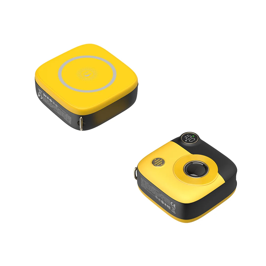 XO PR223 mini camera digital display fast charging power bank 10000mAh (Black & Yellow) XO PR223 mini camera digital display fast charging power bank 10000mAh (Black & Yellow)