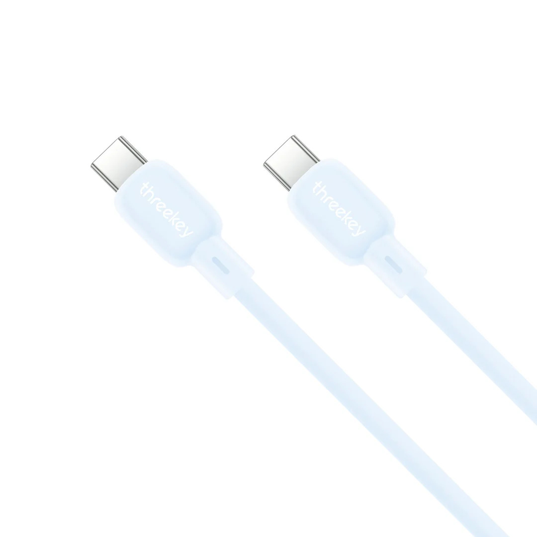 ThreeKey TK-NB09 Καλώδια Σιλικόνης Type-C σε Type-C 60W Μπλε ThreeKey TK-NB09 Καλώδια Σιλικόνης Type-C σε Type-C 60W Μπλε