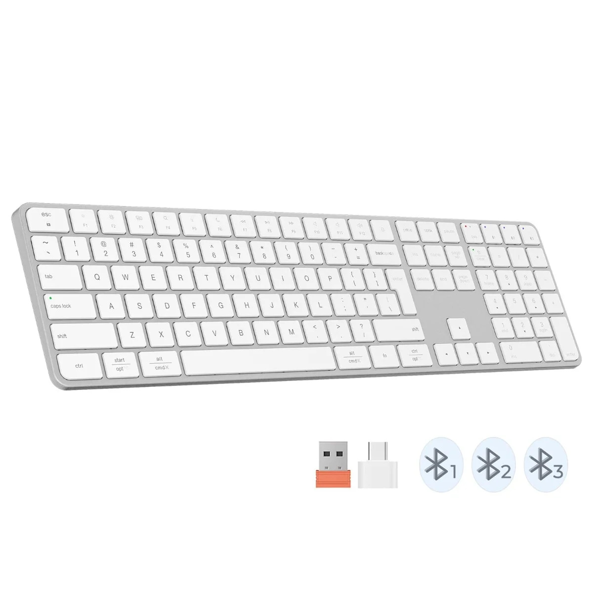 Meetion MT-K230MW 2.4G+Bluetooth Πληκτρολόγιο Λευκό US Meetion MT-K230MW 2.4G+Bluetooth Πληκτρολόγιο Λευκό US