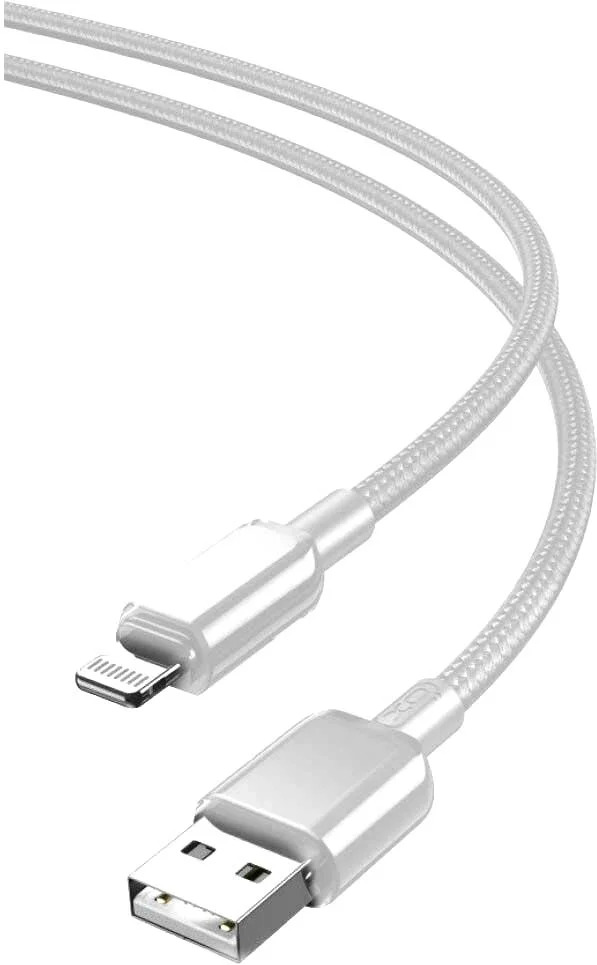 XO NB249 5A PVC Shiny Colorful Lightning Data Cable White XO NB249 5A PVC Shiny Colorful Lightning Data Cable White