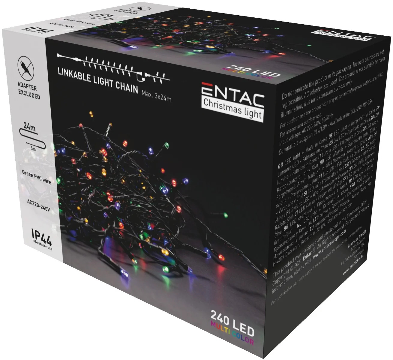 Entac Χριστουγεννιάτικα Λαμπάκια Επέκταση IP44 240 LED Πολύχρωμα 24m (Χωρίς Τροφοδοτικό) Entac Χριστουγεννιάτικα Λαμπάκια Επέκταση IP44 240 LED Πολύχρωμα 24m (Χωρίς Τροφοδοτικό)
