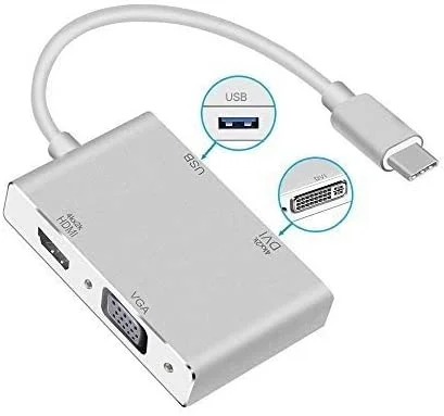 Μετατροπέας 4in1 Type-C σε HDMI VGA DVI USB3.0 Μετατροπέας 4in1 Type-C σε HDMI VGA DVI USB3.0