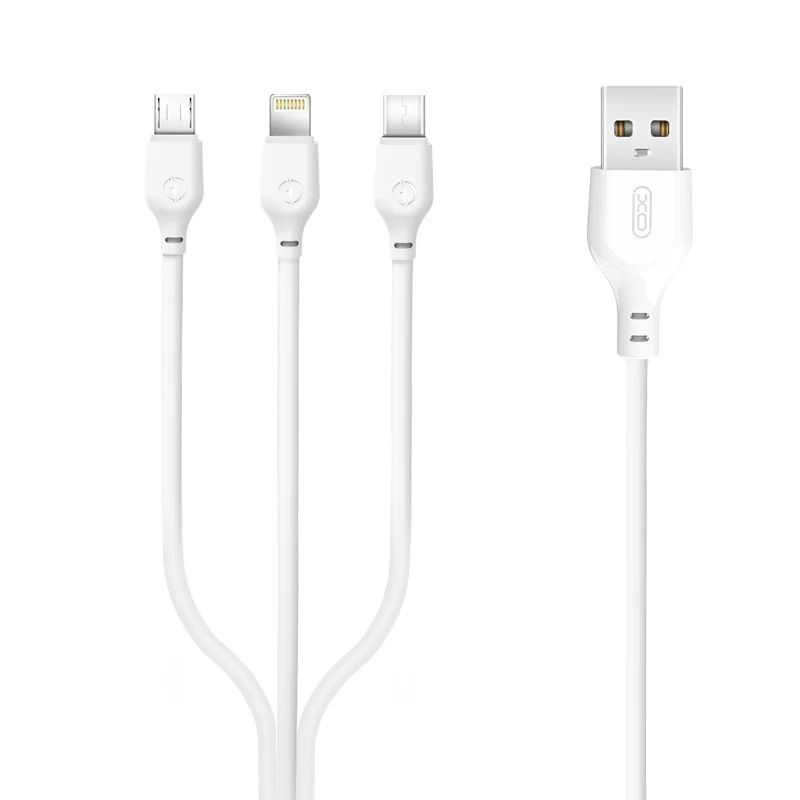 XO NB103 2.0A 3 σε 1 Καλώδιο USB Λευκό XO NB103 2.0A 3 σε 1 Καλώδιο USB Λευκό