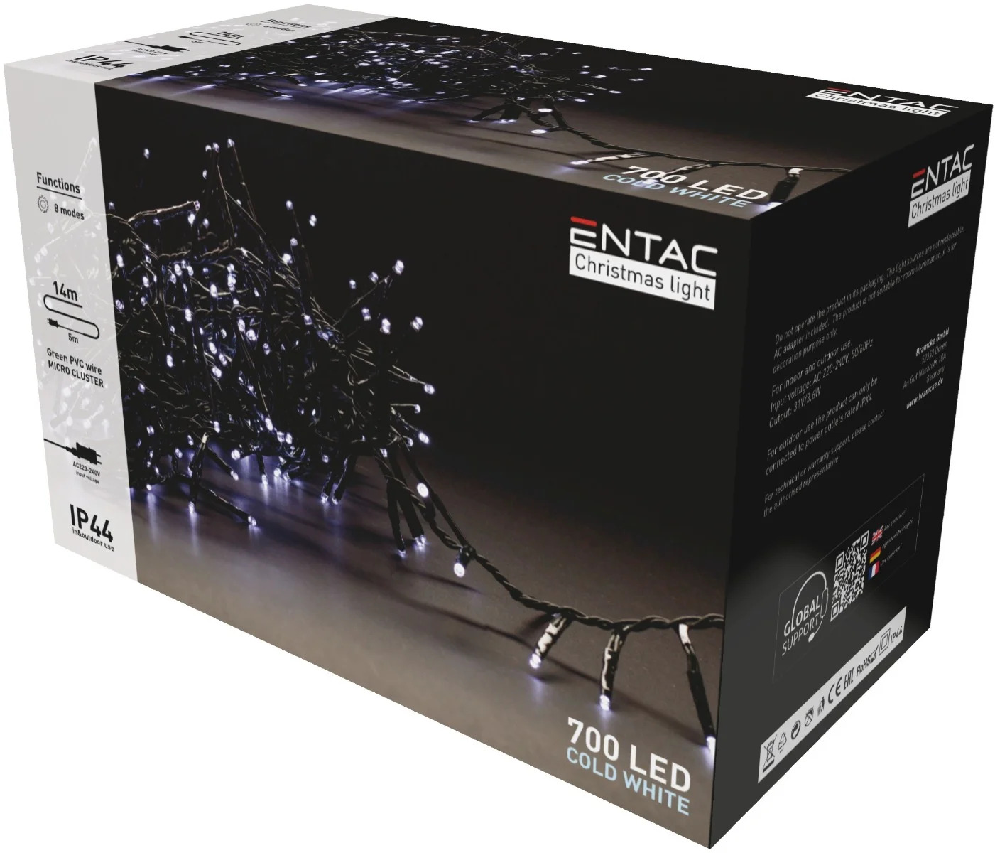 Entac Χριστουγεννιάτικα Λαμπάκια IP44 700 LED Ψείρες Ψυχρό 14m Entac Χριστουγεννιάτικα Λαμπάκια IP44 700 LED Ψείρες Ψυχρό 14m
