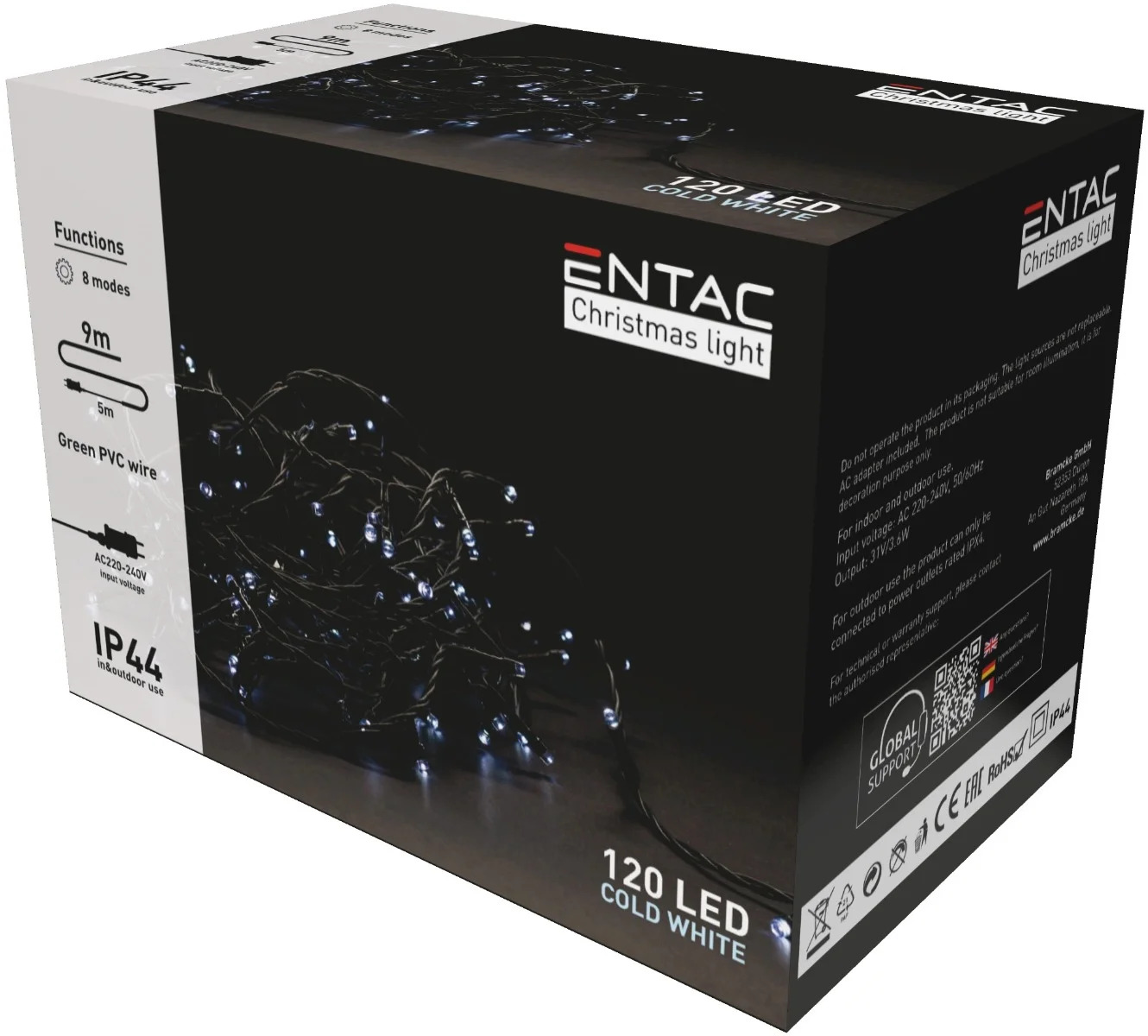 Entac Χριστουγεννιάτικα Λαμπάκια IP44 120 LED Ψυχρό 9m Entac Χριστουγεννιάτικα Λαμπάκια IP44 120 LED Ψυχρό 9m