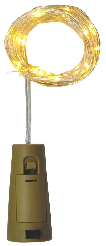 Entac Σετ 3τμχ Ασημί Καλώδιο 20 LED 2m Θερμό Πώμα Μπουκαλιού (3xLR44 Δεν Περιλαμβ.) Entac Σετ 3τμχ Ασημί Καλώδιο 20 LED 2m Θερμό Πώμα Μπουκαλιού (3xLR44 Δεν Περιλαμβ.)