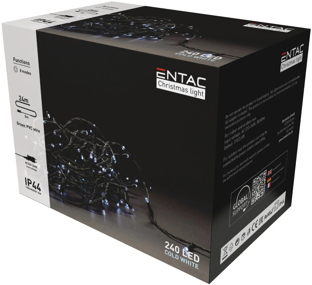 Entac Χριστουγεννιάτικα Λαμπάκια IP44 240 LED Ψυχρό 24m Entac Χριστουγεννιάτικα Λαμπάκια IP44 240 LED Ψυχρό 24m