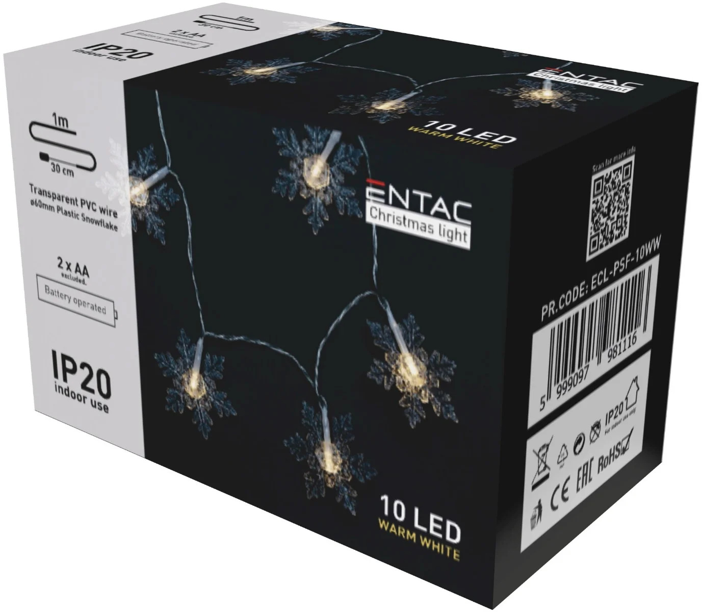 Entac Χριστουγεννιάτικα Εσωτερικές Πλαστικές Νιφάδες 10 LED Θερμό 1m (2xAA Δεν περιλαμβ.) Entac Χριστουγεννιάτικα Εσωτερικές Πλαστικές Νιφάδες 10 LED Θερμό 1m (2xAA Δεν περιλαμβ.)