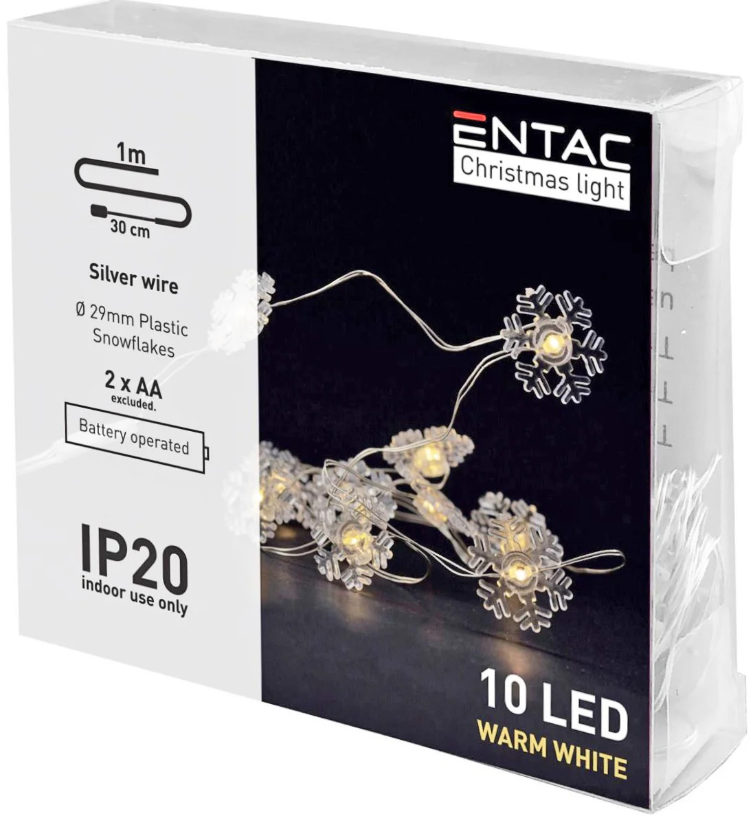 Entac Χριστουγεννιάτικα Εσωτερικά Πλαστικές Νιφάδες 10 LED Θερμό 1μ (2xAA Δεν περιλαμβ.) Entac Χριστουγεννιάτικα Εσωτερικά Πλαστικές Νιφάδες 10 LED Θερμό 1μ (2xAA Δεν περιλαμβ.)