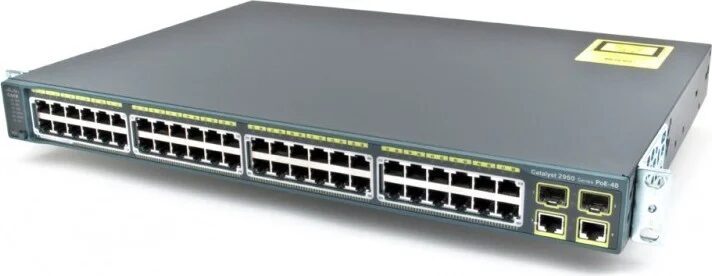 SWITCH CISCO WS-C2960-48PST-L 48-Ports 10/100 (2) 1G SFP POE 2 x 1000BASE-T w/ Rkmnts SWITCH CISCO WS-C2960-48PST-L 48-Ports 10/100 (2) 1G SFP POE 2 x 1000BASE-T w/ Rkmnts