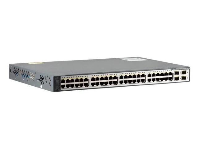 SWITCH CISCO WS-C3750V2-48PS-S 48-Ports 10/100 (4) 1G SFP POE w/ Rkmnts SWITCH CISCO WS-C3750V2-48PS-S 48-Ports 10/100 (4) 1G SFP POE w/ Rkmnts