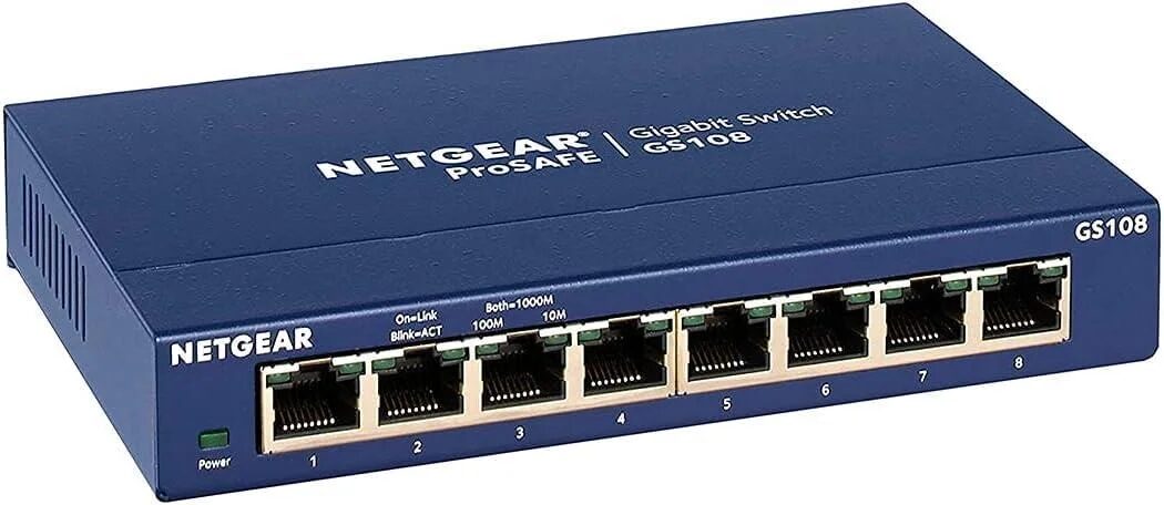 SWITCH NETGEAR ProSafe GS108 8-Ports Gigabit without/ Rkmnts SWITCH NETGEAR ProSafe GS108 8-Ports Gigabit without/ Rkmnts
