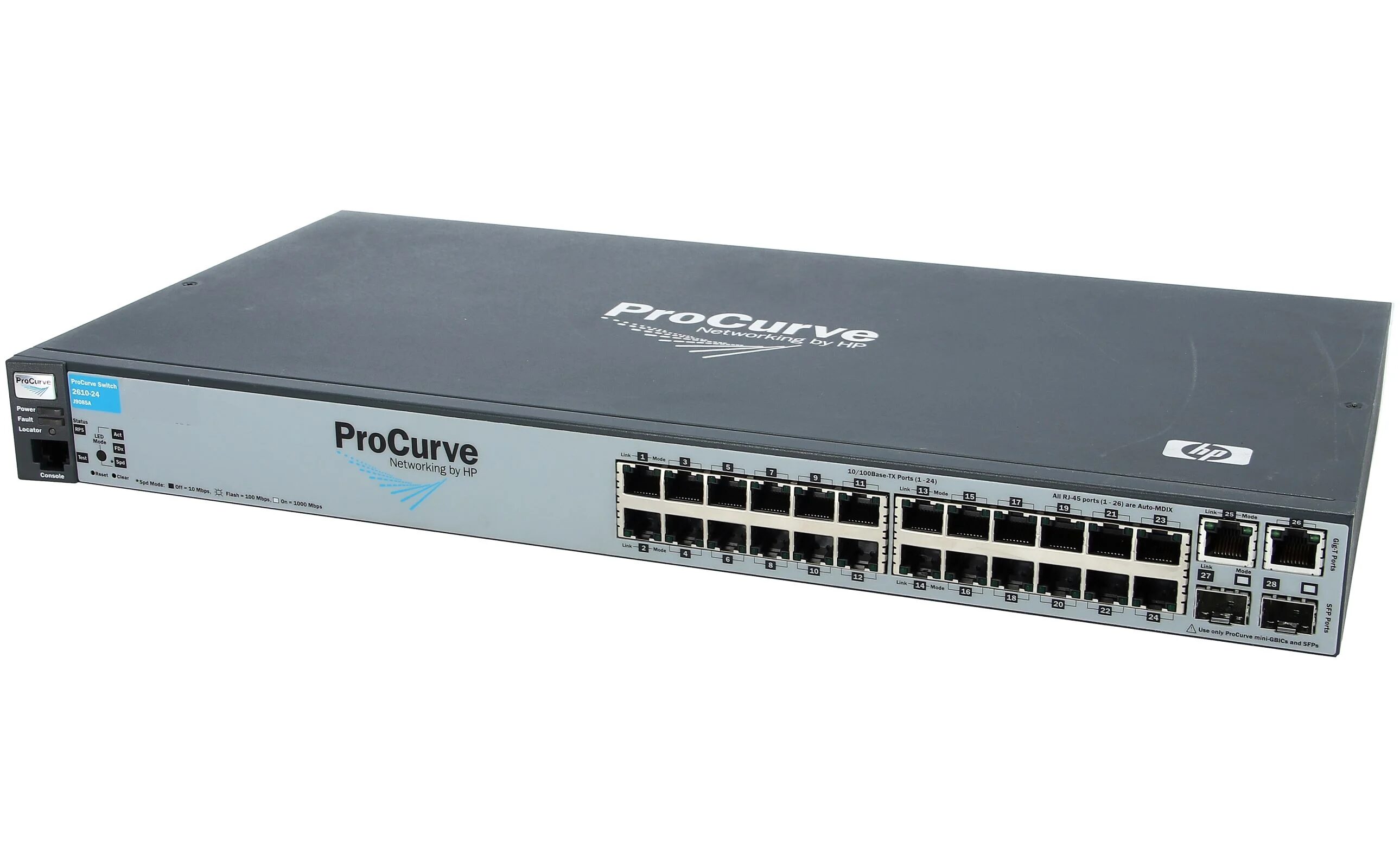 SWITCH HP ProCurve 2610-24 24-Ports 10/100 (2) 1G SFP without/ Rkmnts SWITCH HP ProCurve 2610-24 24-Ports 10/100 (2) 1G SFP without/ Rkmnts