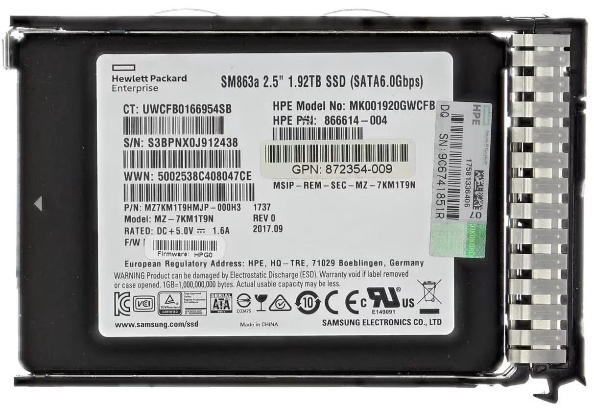 SSD HP 1.92TB SATA 2.5" 6G SSD HP 1.92TB SATA 2.5" 6G