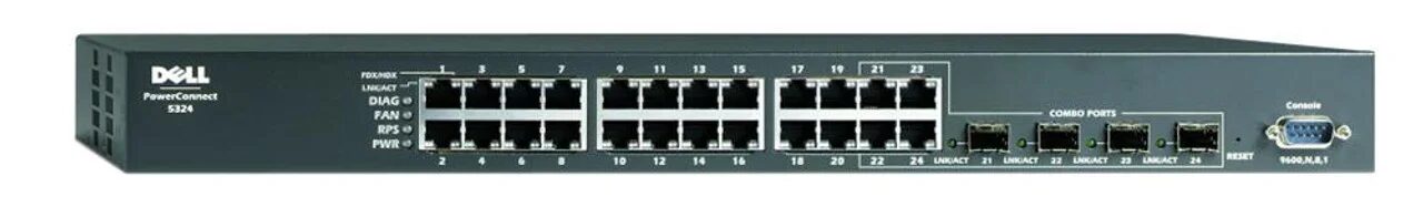SWITCH DELL Powerconnect 5324 24-Ports Gigabit (4) 1G SFP w/ Rkmnts SWITCH DELL Powerconnect 5324 24-Ports Gigabit (4) 1G SFP w/ Rkmnts