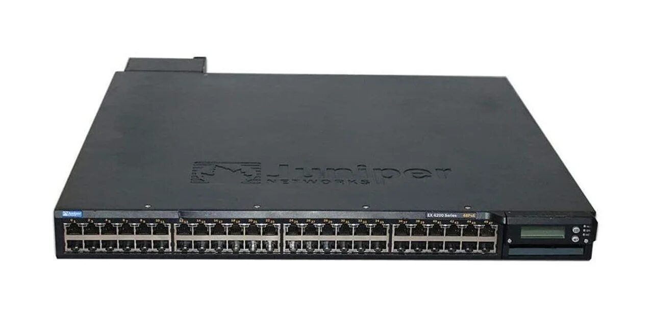 SWITCH JUNIPER EX4200-48T 48-Ports Gigabit POE /w 2x 10GBe XFP PORTS (P/N: EX-UM-2XFP), 2xPSU 320W (EX-PWR-320-AC) w/ Rkmnts SWITCH JUNIPER EX4200-48T 48-Ports Gigabit POE /w 2x 10GBe XFP PORTS (P/N: EX-UM-2XFP), 2xPSU 320W (EX-PWR-320-AC) w/ Rkmnts