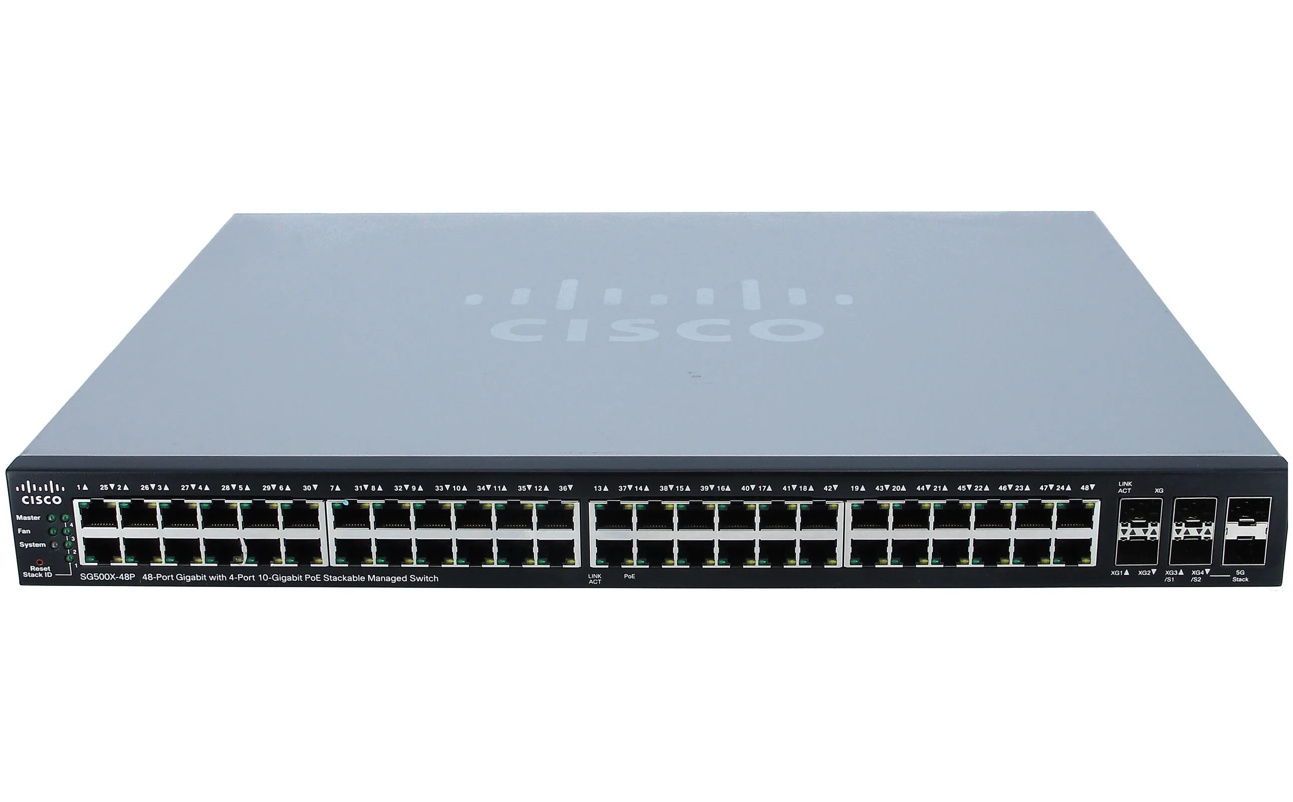 SWITCH CISCO SG500X-24-K9-G5 24-Ports Gigabit (4) 10G SFP STACKABLE MANAGED w/ Rkmnts SWITCH CISCO SG500X-24-K9-G5 24-Ports Gigabit (4) 10G SFP STACKABLE MANAGED w/ Rkmnts