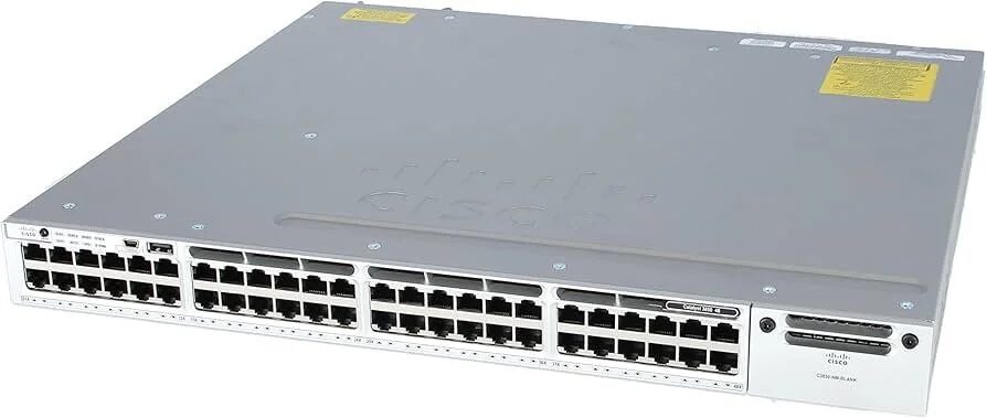 SWITCH CISCO WS-C3850-48T-S 48-Ports Gigabit 2x PSU 350W (P/N: PWR-C1-350WAC), 1x C3850-NM-2-10G w/ Rkmnts SWITCH CISCO WS-C3850-48T-S 48-Ports Gigabit 2x PSU 350W (P/N: PWR-C1-350WAC), 1x C3850-NM-2-10G w/ Rkmnts