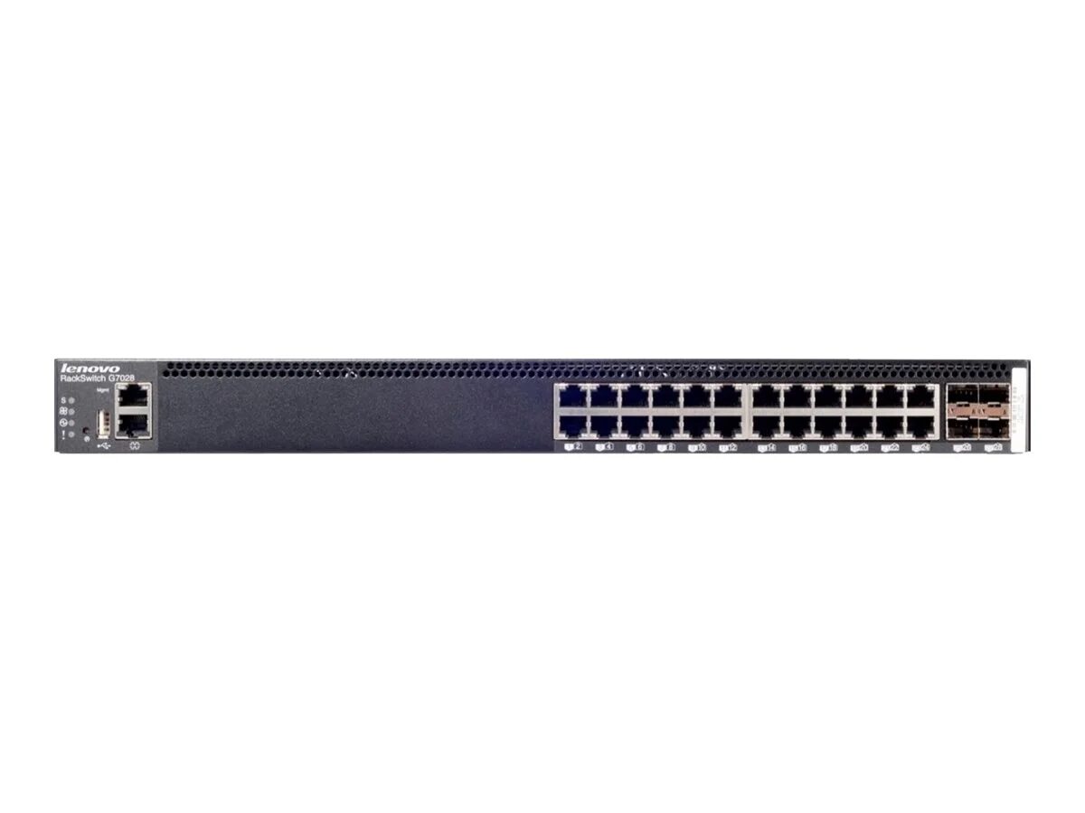 SWITCH LENOVO Rackswitch G7028 24-Ports Gigabit (4) 1G SFP w/ Rkmnts SWITCH LENOVO Rackswitch G7028 24-Ports Gigabit (4) 1G SFP w/ Rkmnts
