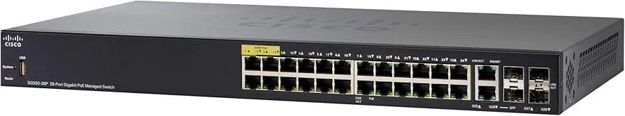 SWITCH CISCO SG350-28P-K9 24-Ports Gigabit (4) 1G SFP POE w/ Rkmnts SWITCH CISCO SG350-28P-K9 24-Ports Gigabit (4) 1G SFP POE w/ Rkmnts