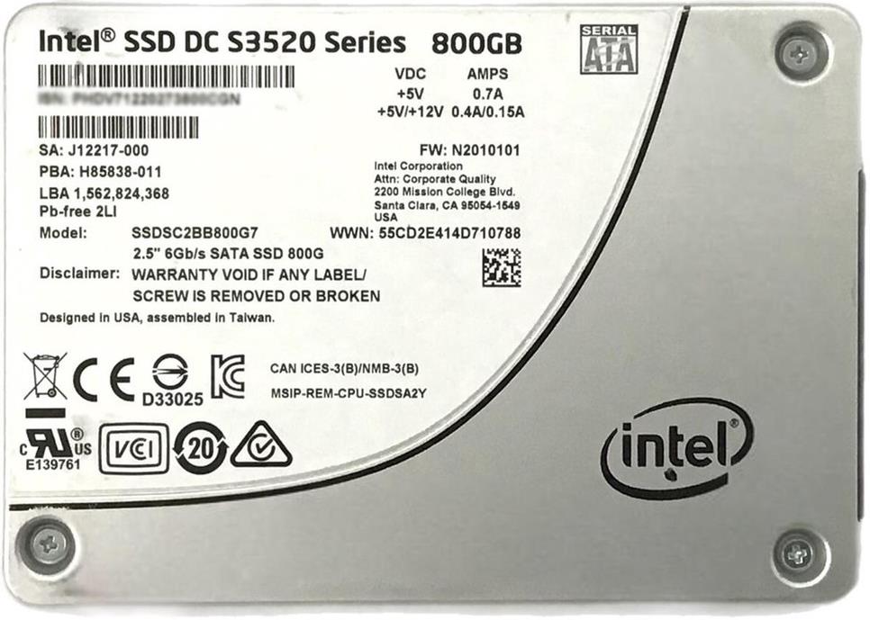 SSD INTEL 800GB SATA 2.5" 6G DC S3520 SSD INTEL 800GB SATA 2.5" 6G DC S3520