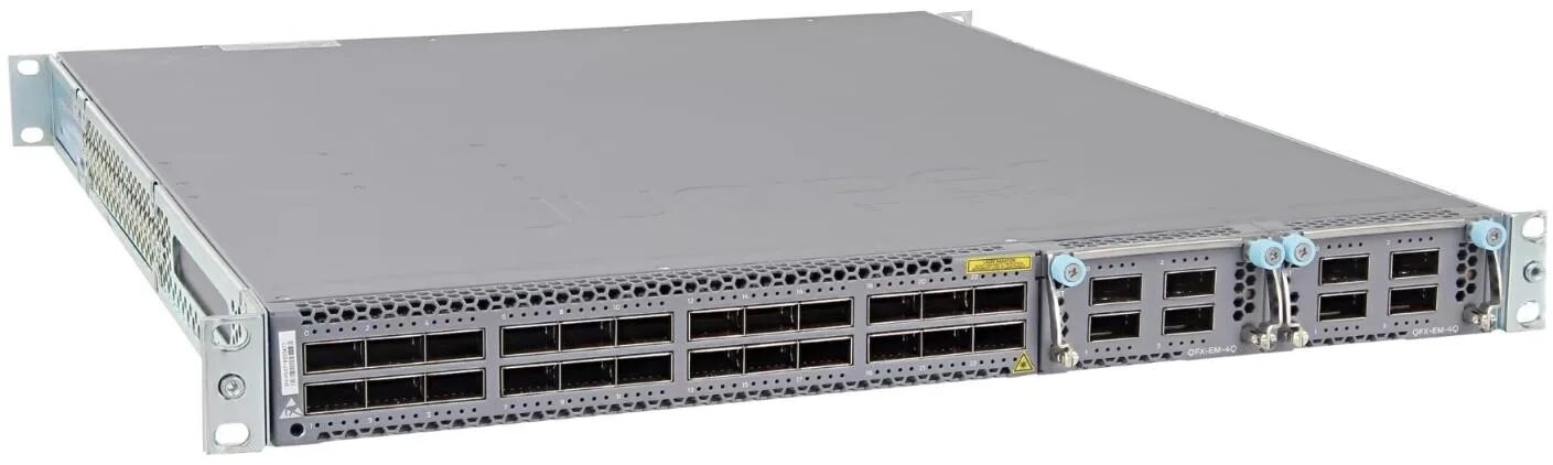 SWITCH JUNIPER QFX5100-24Q-AFO 24-Ports 40G QSFP /w EX4600-EM-8F, 2x PSU 650W (JPSU-650W-AC-AFO) without/ Rkmnts SWITCH JUNIPER QFX5100-24Q-AFO 24-Ports 40G QSFP /w EX4600-EM-8F, 2x PSU 650W (JPSU-650W-AC-AFO) without/ Rkmnts