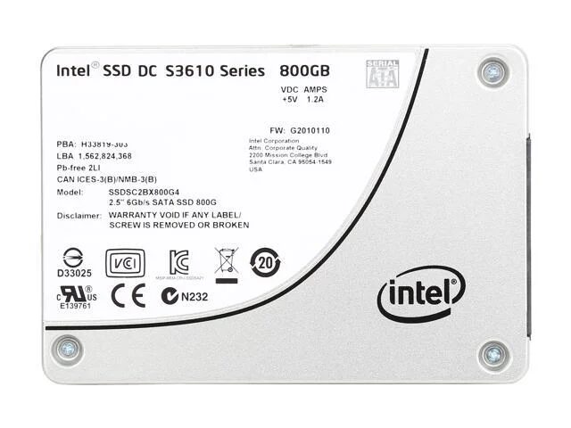 SSD INTEL DC S3610 800GB SATA 2.5" SSD INTEL DC S3610 800GB SATA 2.5"