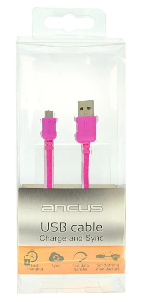 Καλώδιο σύνδεσης Ancus USB σε Micro USB με Ενισχυμένες Επαφές Braided Ρόζ 1m Καλώδιο σύνδεσης Ancus USB σε Micro USB με Ενισχυμένες Επαφές Braided Ρόζ 1m