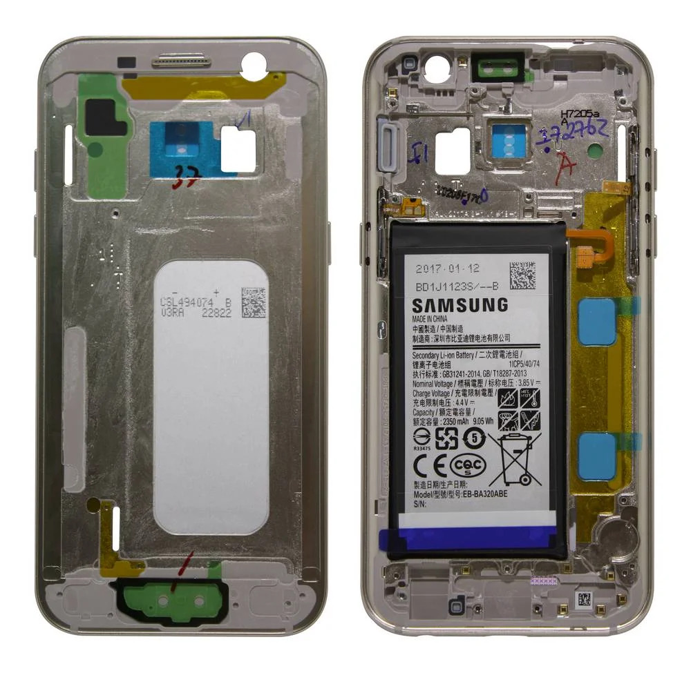 Μεσαίο Πλαίσιο Samsung SM-A320F Galaxy A3 (2017) με Μπαταρία και Πλήκτρα On/Off, Έντασης Χρυσαφί Original GH82-13667B Μεσαίο Πλαίσιο Samsung SM-A320F Galaxy A3 (2017) με Μπαταρία και Πλήκτρα On/Off, Έντασης Χρυσαφί Original GH82-13667B