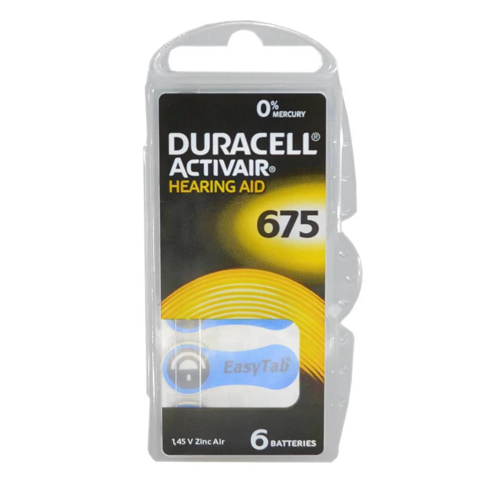 Μπαταρίες Ακουστικών Βαρηκοΐας Duracell 675 Activair 1,45V Τεμ. 6 Μπαταρίες Ακουστικών Βαρηκοΐας Duracell 675 Activair 1,45V Τεμ. 6