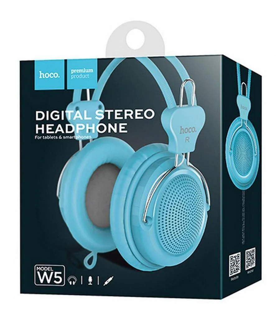 Ακουστικά Stereo Hoco W5 Manno 3.5mm Μπλε με Μικρόφωνο και Πλήκτρο Ελέγχου Ακουστικά Stereo Hoco W5 Manno 3.5mm Μπλε με Μικρόφωνο και Πλήκτρο Ελέγχου