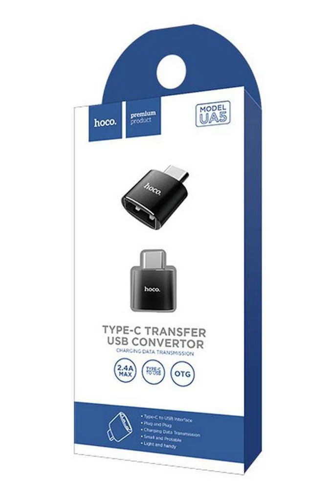 Αντάπτορας Hoco UA5 USB-C σε USB Μαύρο OTG 2.4A Αντάπτορας Hoco UA5 USB-C σε USB Μαύρο OTG 2.4A