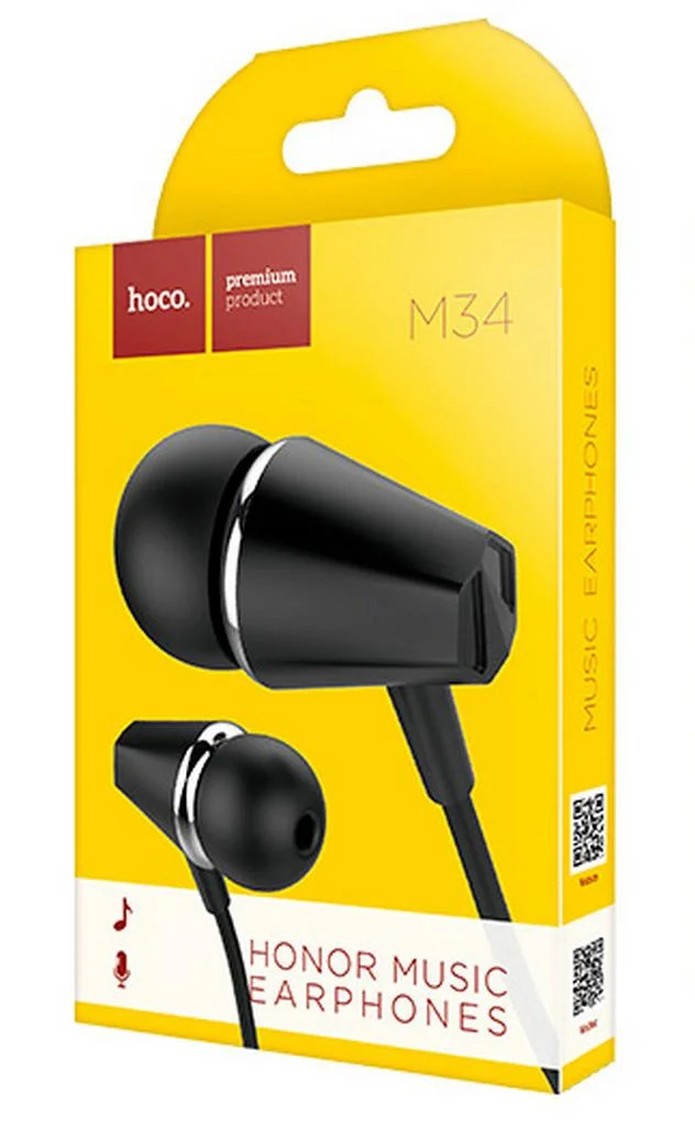 Hands Free Hoco M34 Earphones Stereo 3.5mm Μαύρο με Μικρόφωνο και Πλήκτρο Λειτουργίας Hands Free Hoco M34 Earphones Stereo 3.5mm Μαύρο με Μικρόφωνο και Πλήκτρο Λειτουργίας