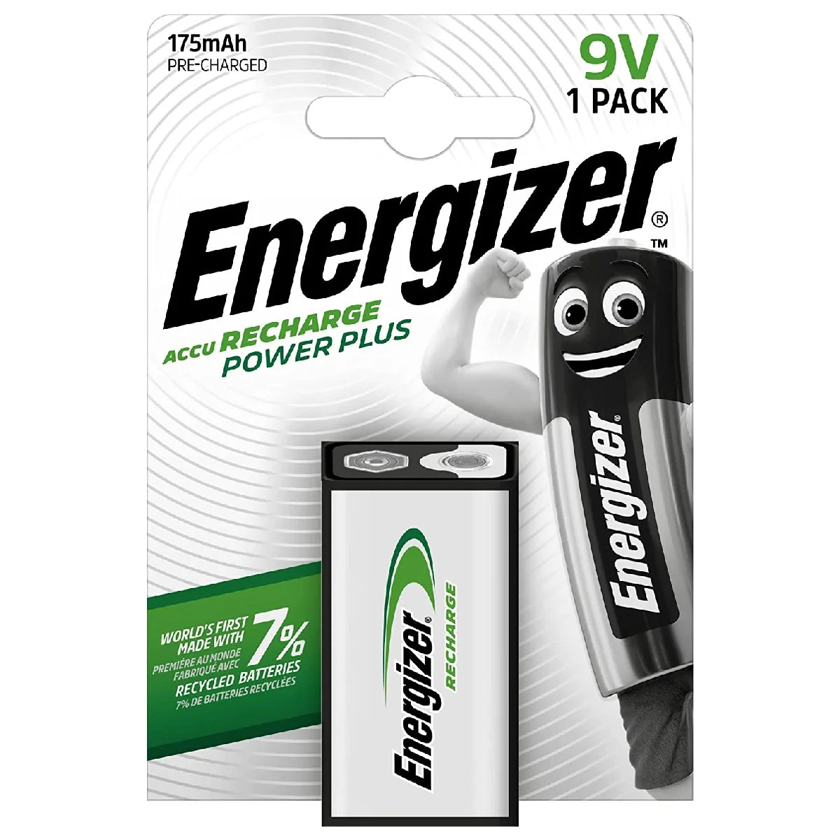 Μπαταρία Επαναφορτιζόμενη Energizer ACCU Recharge Power Plus HR22 175mAh size 9V Μπαταρία Επαναφορτιζόμενη Energizer ACCU Recharge Power Plus HR22 175mAh size 9V