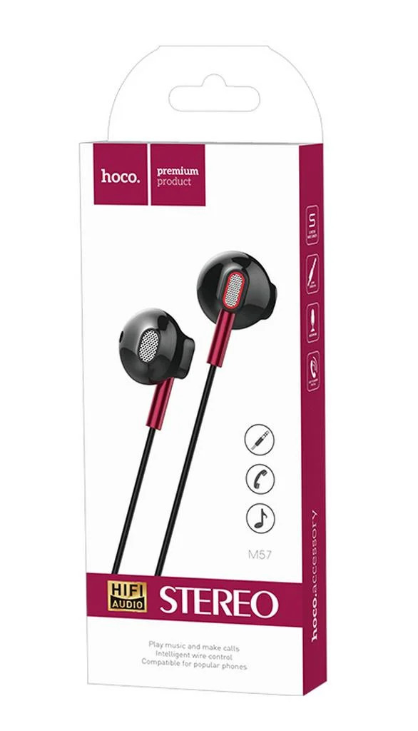Hands Free Hoco M57 Sky Sound Earphones Stereo 3.5 mm Μαύρα με Μικρόφωνο και Πλήκτρο Λειτουργίας Hands Free Hoco M57 Sky Sound Earphones Stereo 3.5 mm Μαύρα με Μικρόφωνο και Πλήκτρο Λειτουργίας