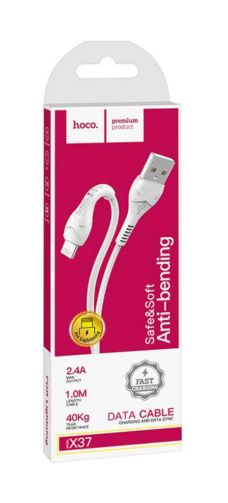 Καλώδιο Hoco X37 Cool Power USB σε Lightning Fast Charging 2.4A Λευκό 1m Καλώδιο Hoco X37 Cool Power USB σε Lightning Fast Charging 2.4A Λευκό 1m
