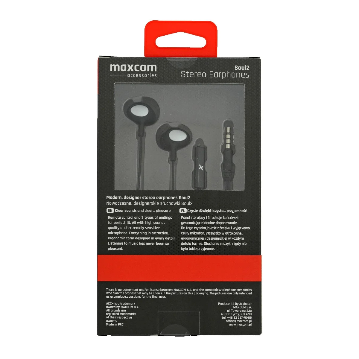 Hands Free Maxcom Soul 2 Stereo Earphones 3.5mm Μαύρα με Μικρόφωνο και Πλήκτρο Απάντησης/Σίγασης Hands Free Maxcom Soul 2 Stereo Earphones 3.5mm Μαύρα με Μικρόφωνο και Πλήκτρο Απάντησης/Σίγασης