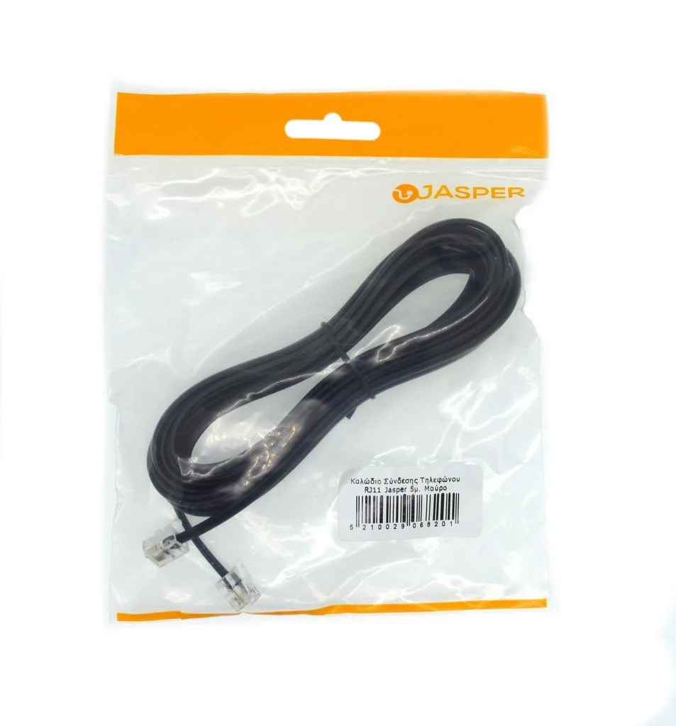 Καλώδιο Σύνδεσης Τηλεφώνου RJ11 Jasper 5μ. Μαύρο Καλώδιο Σύνδεσης Τηλεφώνου RJ11 Jasper 5μ. Μαύρο