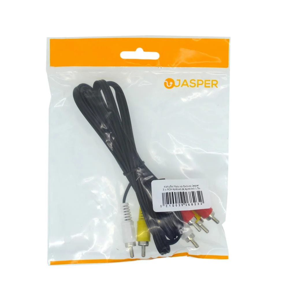 Καλώδιο Ήχου και Εικόνας Jasper 3 x RCA Αρσενικό σε Αρσενικό 1.5μ. Καλώδιο Ήχου και Εικόνας Jasper 3 x RCA Αρσενικό σε Αρσενικό 1.5μ.