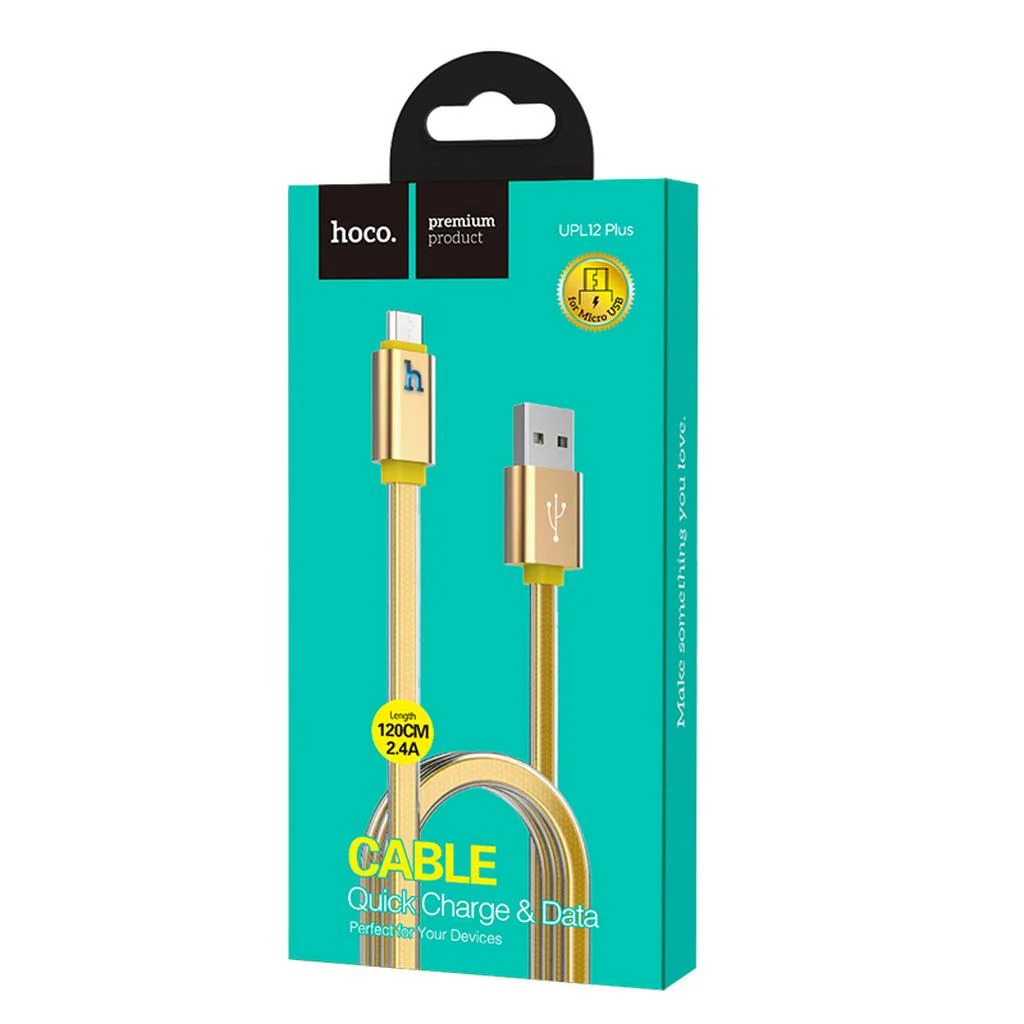 Καλώδιο σύνδεσης Hoco UPL 12 Plus USB σε Micro-USB 2.4A με PVC Jelly και Φωτεινή Ένδειξη 1.2m Χρυσαφί Καλώδιο σύνδεσης Hoco UPL 12 Plus USB σε Micro-USB 2.4A με PVC Jelly και Φωτεινή Ένδειξη 1.2m Χρυσαφί