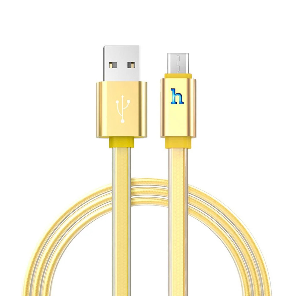Καλώδιο σύνδεσης Hoco UPL 12 Plus USB σε Micro-USB 2.4A με PVC Jelly και Φωτεινή Ένδειξη 1.2m Χρυσαφί Καλώδιο σύνδεσης Hoco UPL 12 Plus USB σε Micro-USB 2.4A με PVC Jelly και Φωτεινή Ένδειξη 1.2m Χρυσαφί