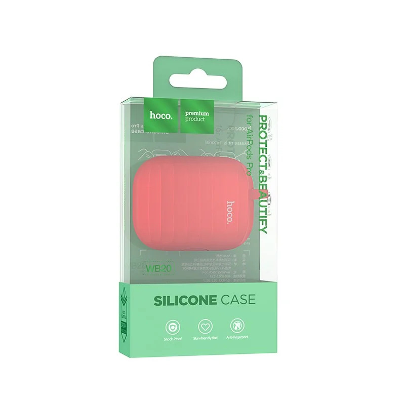 Θήκη Hoco WB20 Fenix Liquid Silicone Protective Κόκκινη για Airpods Pro με Λουράκι Θήκη Hoco WB20 Fenix Liquid Silicone Protective Κόκκινη για Airpods Pro με Λουράκι