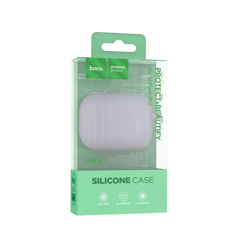 Θήκη Hoco WB20 Fenix Liquid Silicone Protective Γκρι για Airpods Pro με Λουράκι Θήκη Hoco WB20 Fenix Liquid Silicone Protective Γκρι για Airpods Pro με Λουράκι