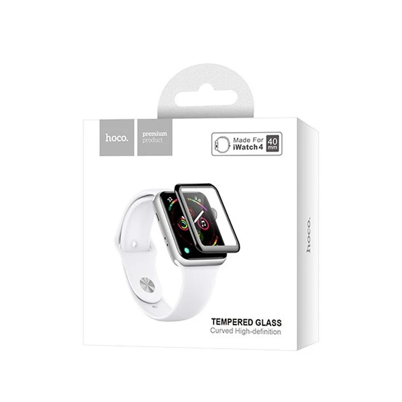 Tempered Glass Hoco 0.15mm Curved Silk Screen 44mm για Apple Watch 4 Μαύρο Tempered Glass Hoco 0.15mm Curved Silk Screen 44mm για Apple Watch 4 Μαύρο