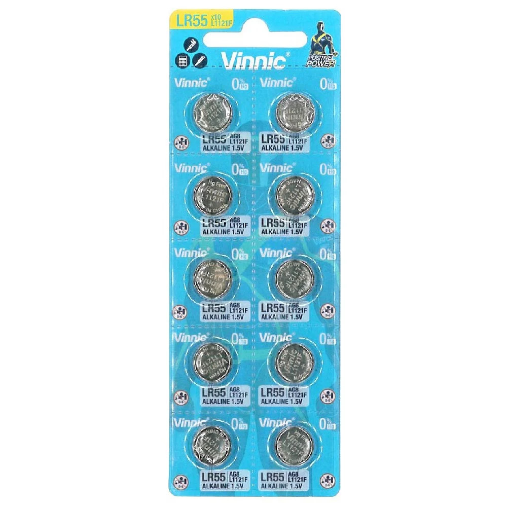 Buttoncell Vinnic LR1121F AG8 LR55 Τεμ. 10 με Διάτρητη Συσκευασία Buttoncell Vinnic LR1121F AG8 LR55 Τεμ. 10 με Διάτρητη Συσκευασία