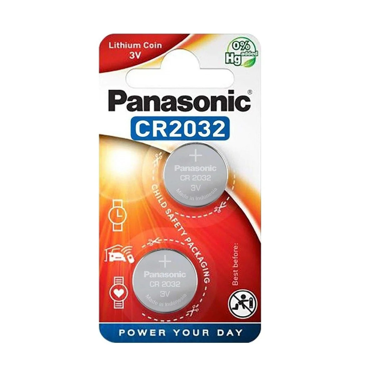 Buttoncell Panasonic CR2032 3V Τεμ. 2 Buttoncell Panasonic CR2032 3V Τεμ. 2