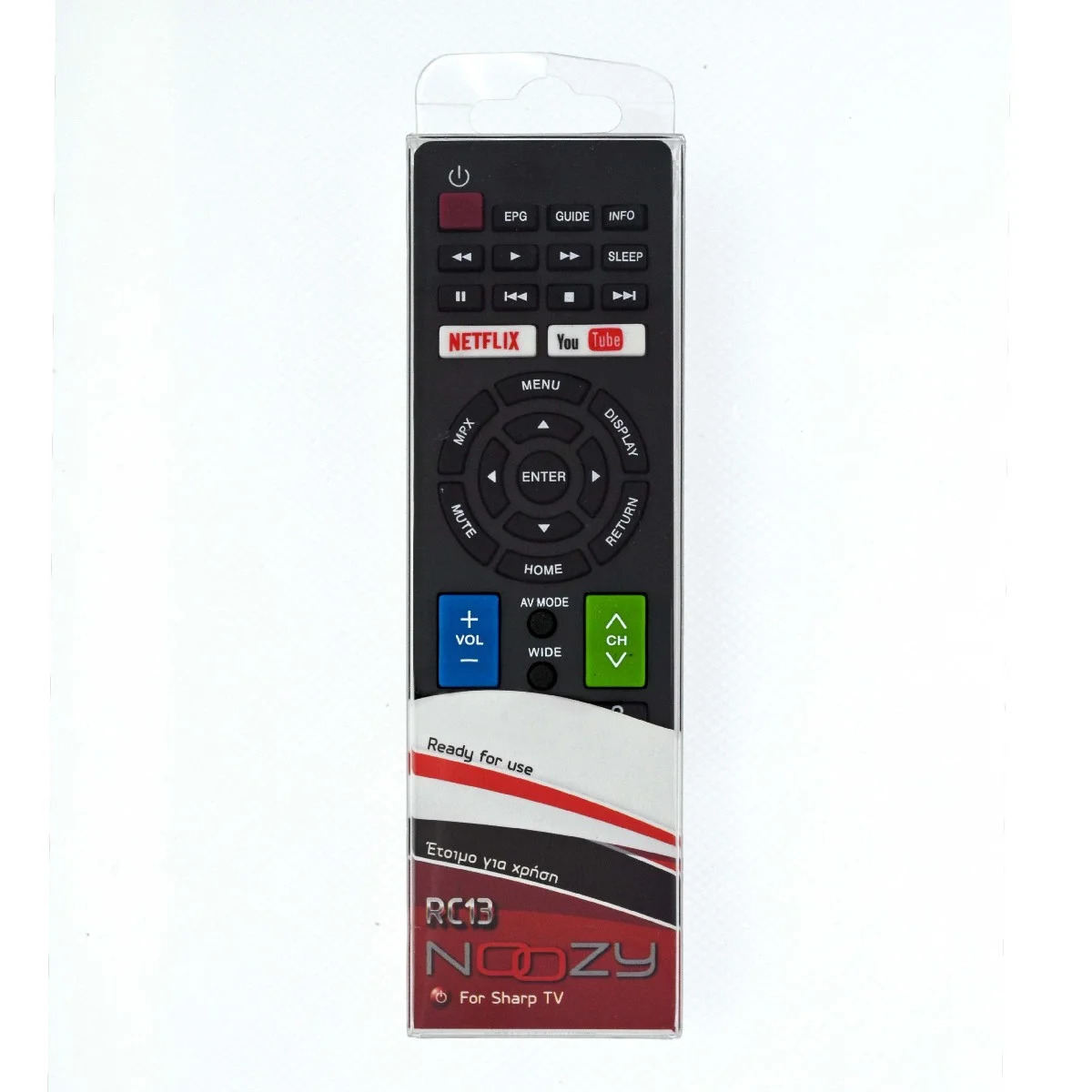 Τηλεχειριστήριο Noozy RC13 για Τηλεοράσεις Sharp Άμεσης Αντικατάστασης χωρίς Προγραμματισμό Τηλεχειριστήριο Noozy RC13 για Τηλεοράσεις Sharp Άμεσης Αντικατάστασης χωρίς Προγραμματισμό