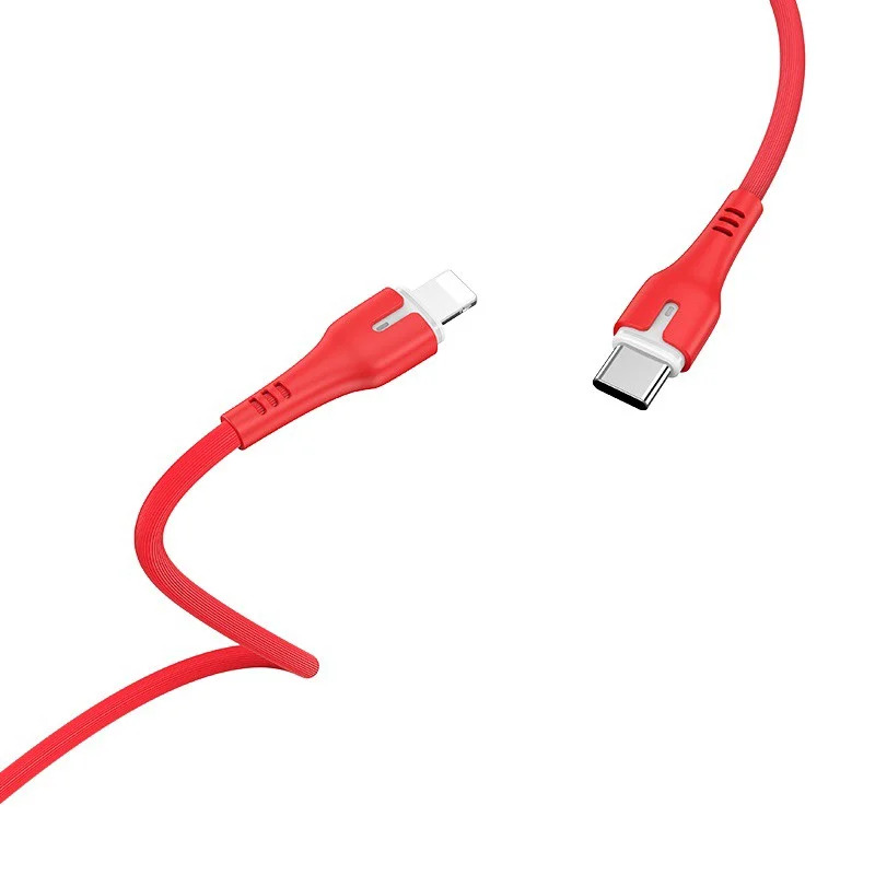 Καλώδιο σύνδεσης Hoco X45 Surplus με Ένδειξη LED USB-C σε Lightning Super Fast Charge PD18W Κόκκινο 1m Καλώδιο σύνδεσης Hoco X45 Surplus με Ένδειξη LED USB-C σε Lightning Super Fast Charge PD18W Κόκκινο 1m