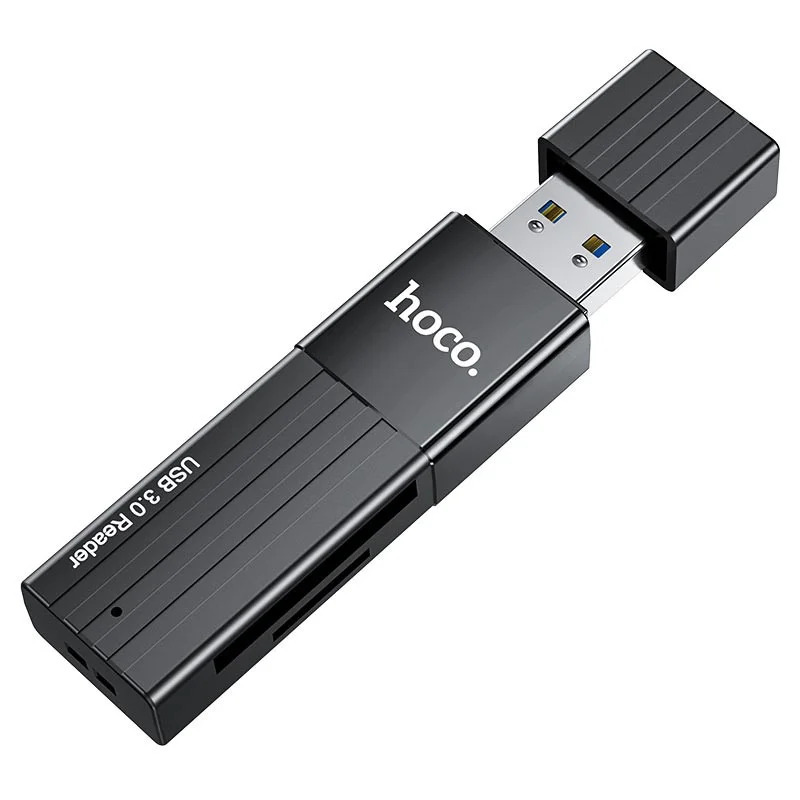 Αναγνώστης Κάρτας Μνήμης Hoco HB20 Mindful 2 σε 1 USB 3.0 έως 5Gbps και 2TB για Micro SD και SD Μαύρος Αναγνώστης Κάρτας Μνήμης Hoco HB20 Mindful 2 σε 1 USB 3.0 έως 5Gbps και 2TB για Micro SD και SD Μαύρος