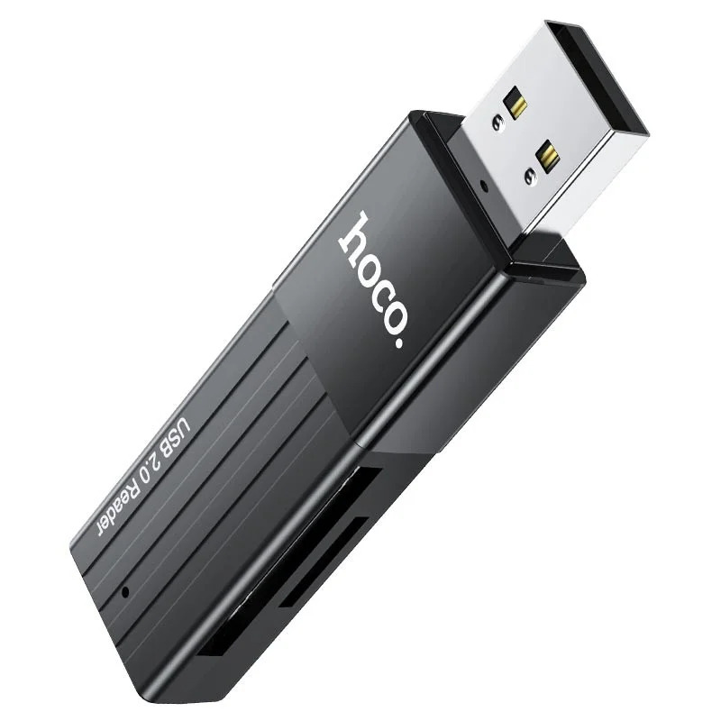 Αναγνώστης Κάρτας Μνήμης Hoco HB20 Mindful 2 σε 1 USB 2.0 έως 480Mbps και 2TB για Micro SD και SD Μαύρος Αναγνώστης Κάρτας Μνήμης Hoco HB20 Mindful 2 σε 1 USB 2.0 έως 480Mbps και 2TB για Micro SD και SD Μαύρος